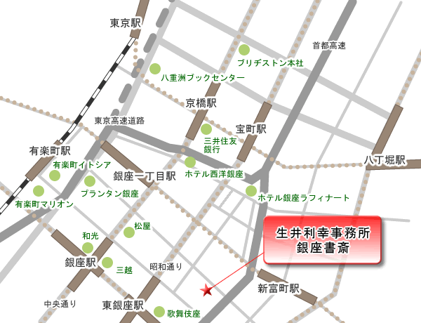 地図（銀座書斎）